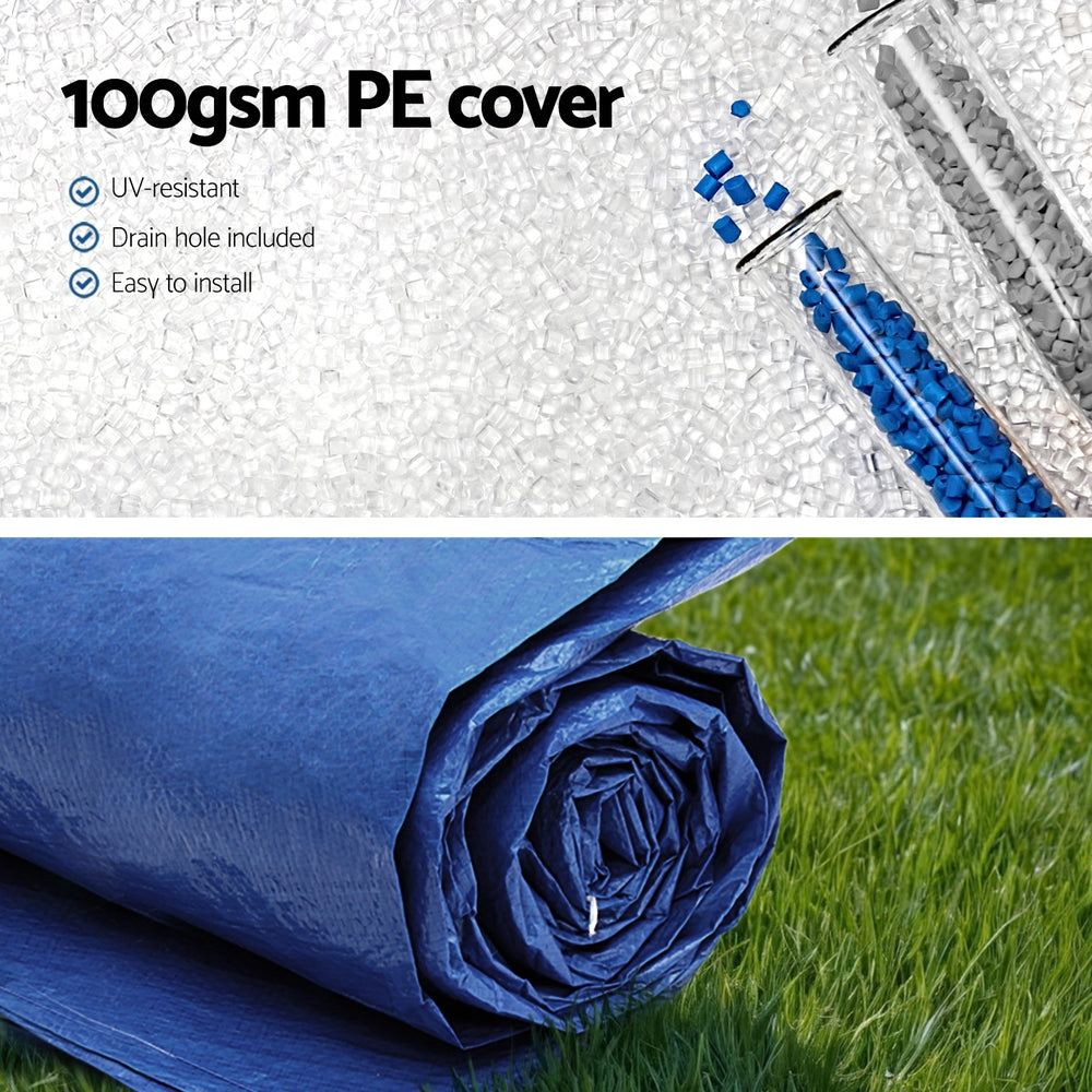 Aquabuddy Pool Cover | 2.44m Round | Above-Ground Swimming Pool Blanket | Blue