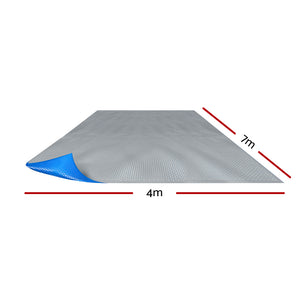 Pool Cover | 500 Micron | 7x4m | Swimming Pool Solar Blanket | Blue Silver