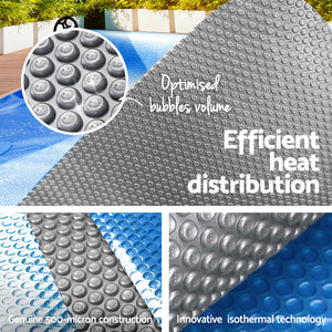 Pool Cover | 500 Micron | 7x4m | Swimming Pool Solar Blanket | Blue Silver