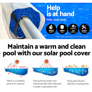 Pool Cover | 500 Micron | 7x4m | Silver Swimming Pool Solar Blanket | 5.5m Roller