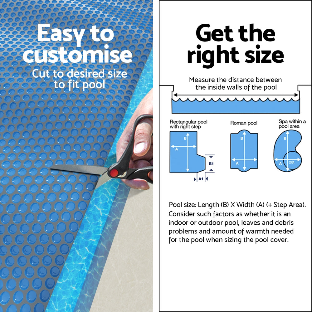 Aqua Buddy Pool Cover | 7x4m | 600 Micron | Solar Blanket | Blue & Black