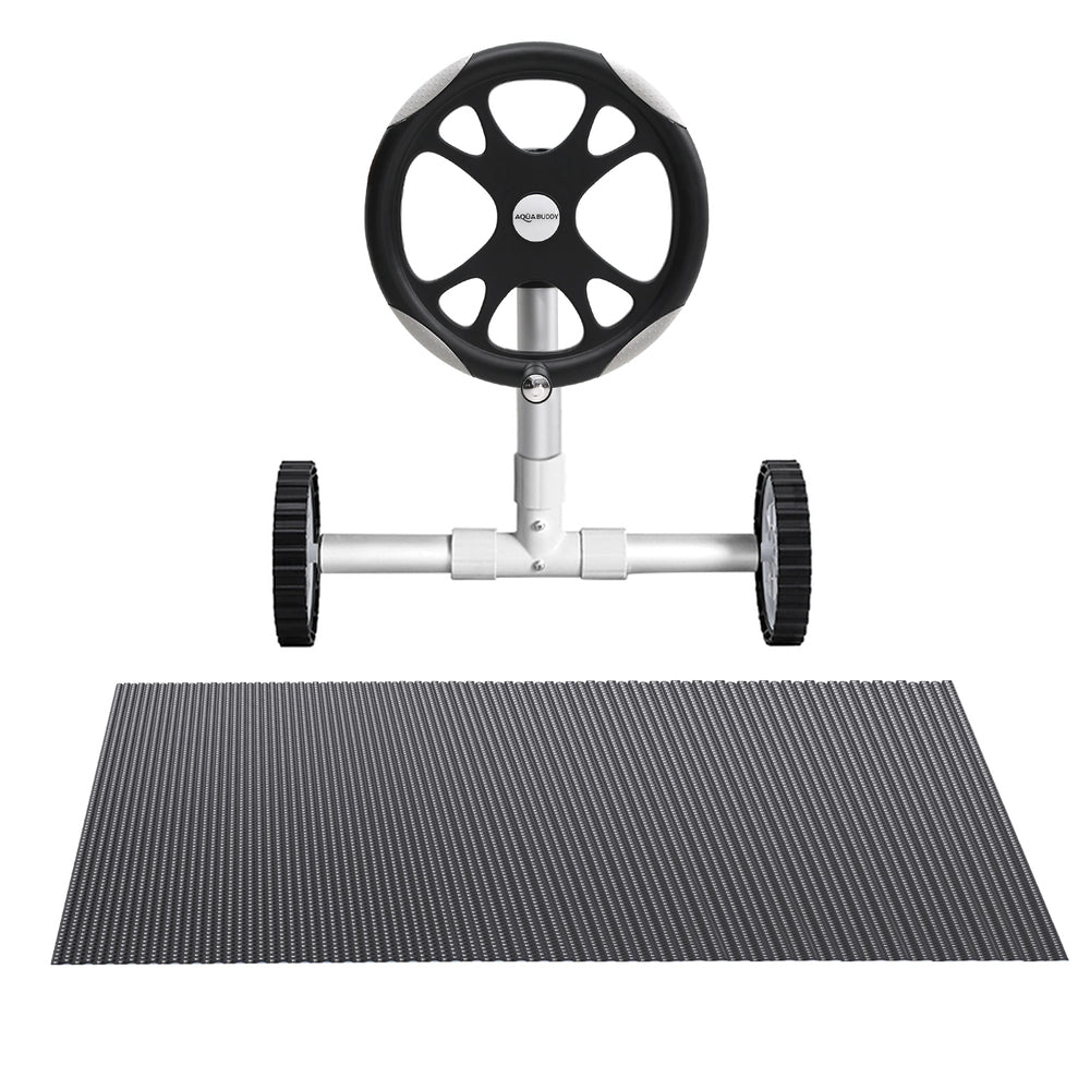 Aqua Buddy Pool Cover | 7x4m | 600 Micron with Roller 5.55m | Black