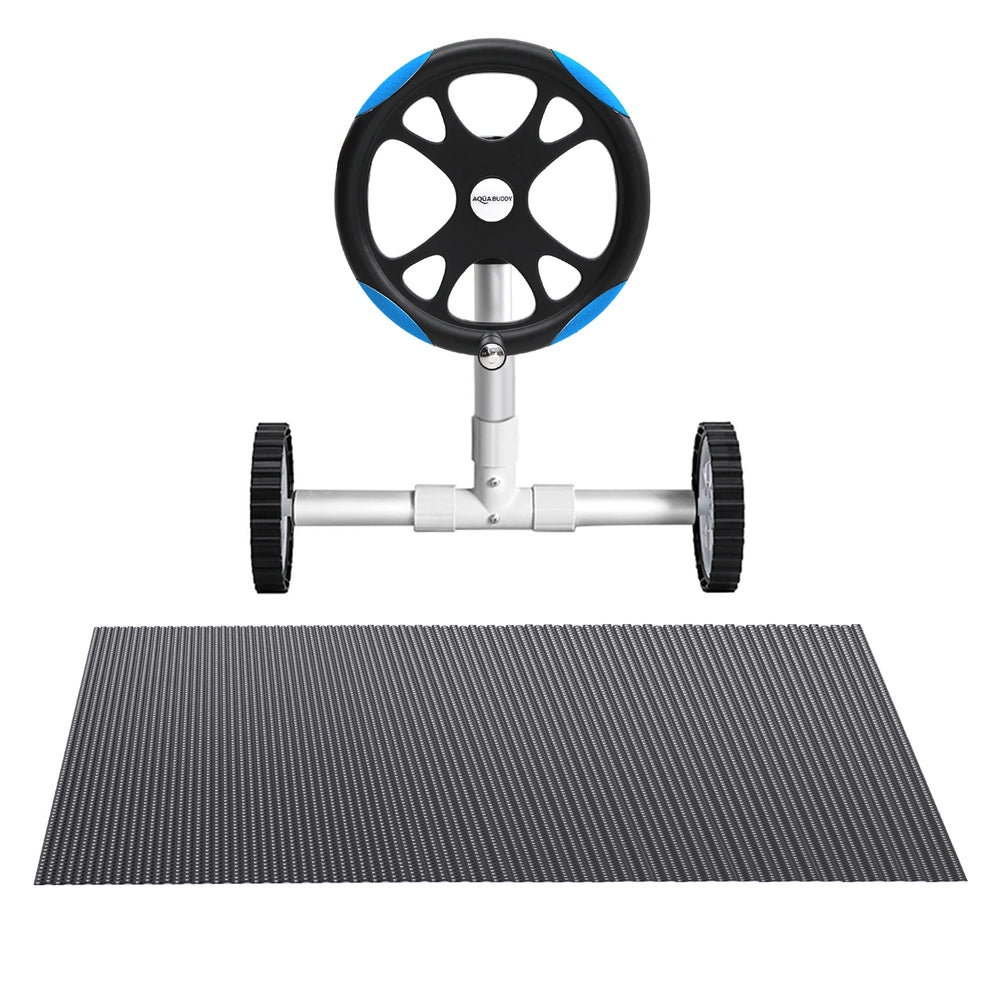 Aqua Buddy Pool Cover | 7x4m | 600 Micron with Roller 5.55m | Black