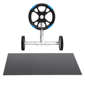 Aqua Buddy Pool Cover | 7x4m | 600 Micron with Roller 5.55m | Black