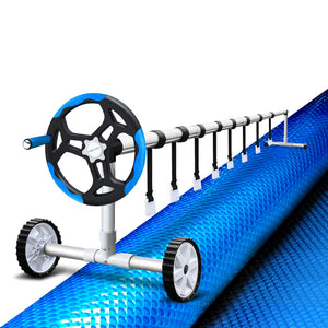 Pool Cover | 500 Micron | 8x4.2m | Swimming Pool Solar Blanket | 5.5m Roller | Blue