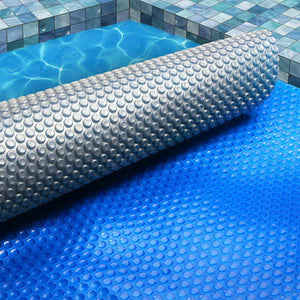 Pool Cover | 500 Micron | 8x4.2m | Swimming Pool Solar Blanket | Blue Silver