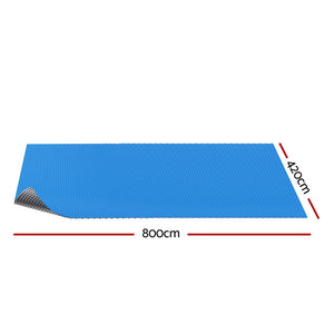 Pool Cover 600 Micron 8x4.2m | Bubble Heat Solar Blanket | Blue & Silver Swimming Pool Cover
