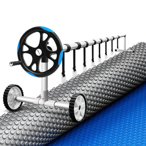 Pool Cover 600 Micron 8x4.2m | Solar Heat Blanket with 5.55m Roller | Blue Swimming Pool Cover