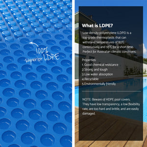 Pool Cover 600 Micron 9.5x5m | Solar Heat Blanket with 5.55m Roller | Blue Swimming Pool Cover