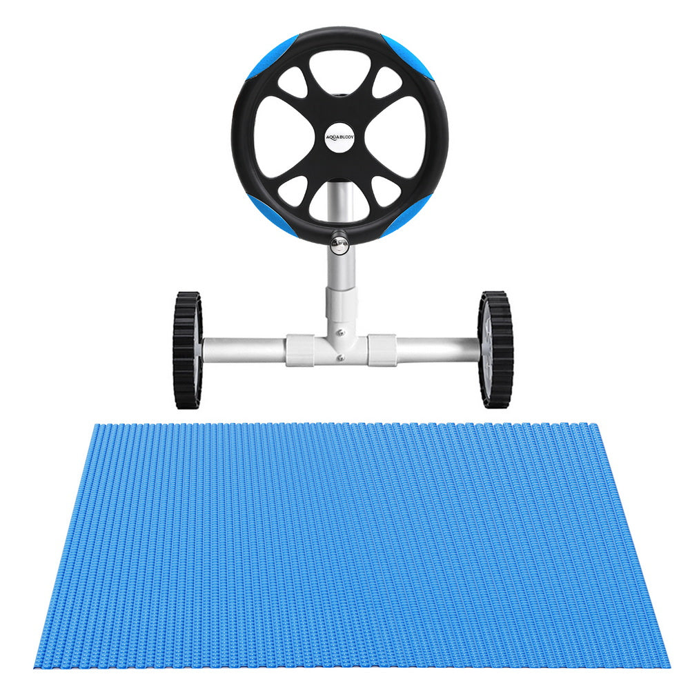 Pool Cover 600 Micron 9.5x5m | Solar Heat Blanket with 5.55m Roller | Blue Swimming Pool Cover