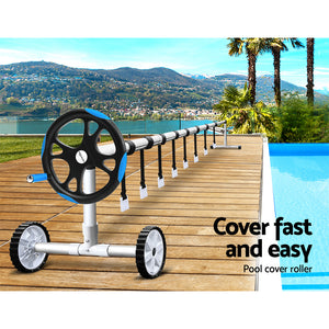 Pool Cover Roller | 5.5m | Adjustable Swimming Pool Solar Blanket Reel | Blue