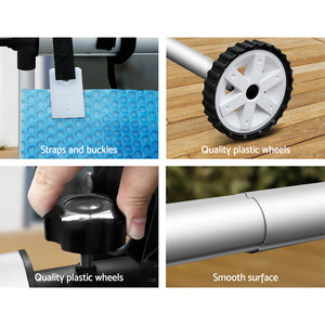 Pool Cover Roller | 5.5m | Adjustable Swimming Pool Solar Blanket Reel | Blue