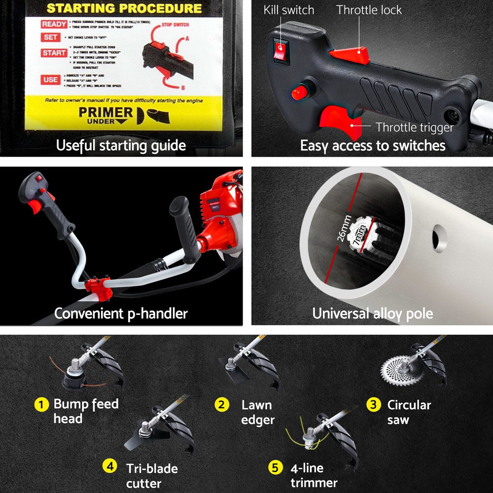 5-in-1 Pole Chainsaw | Petrol | Circular Saw Hedge Trimmer | Whipper Snipper Cutter
