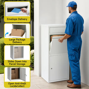 Parcel Letterbox | Outdoor Drop Box Package Mailbox | White
