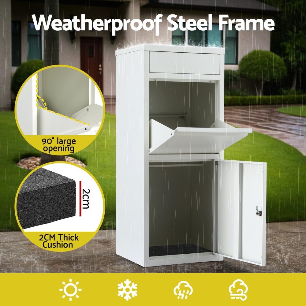 Parcel Letterbox | Outdoor Drop Box Package Mailbox | White