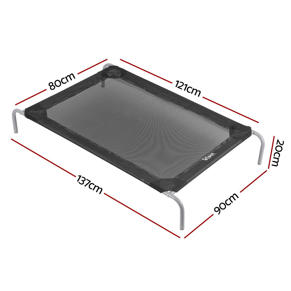 Elevated Dog Bed | Heavy Duty Trampoline Style | 90x137cm | Black