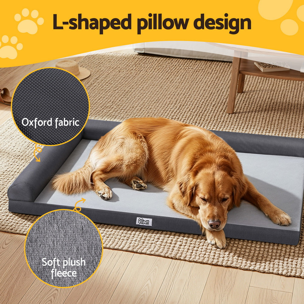 Large Dog Bed | Egg Crate Cushion | Removable Washable Cover | Sofa Platform