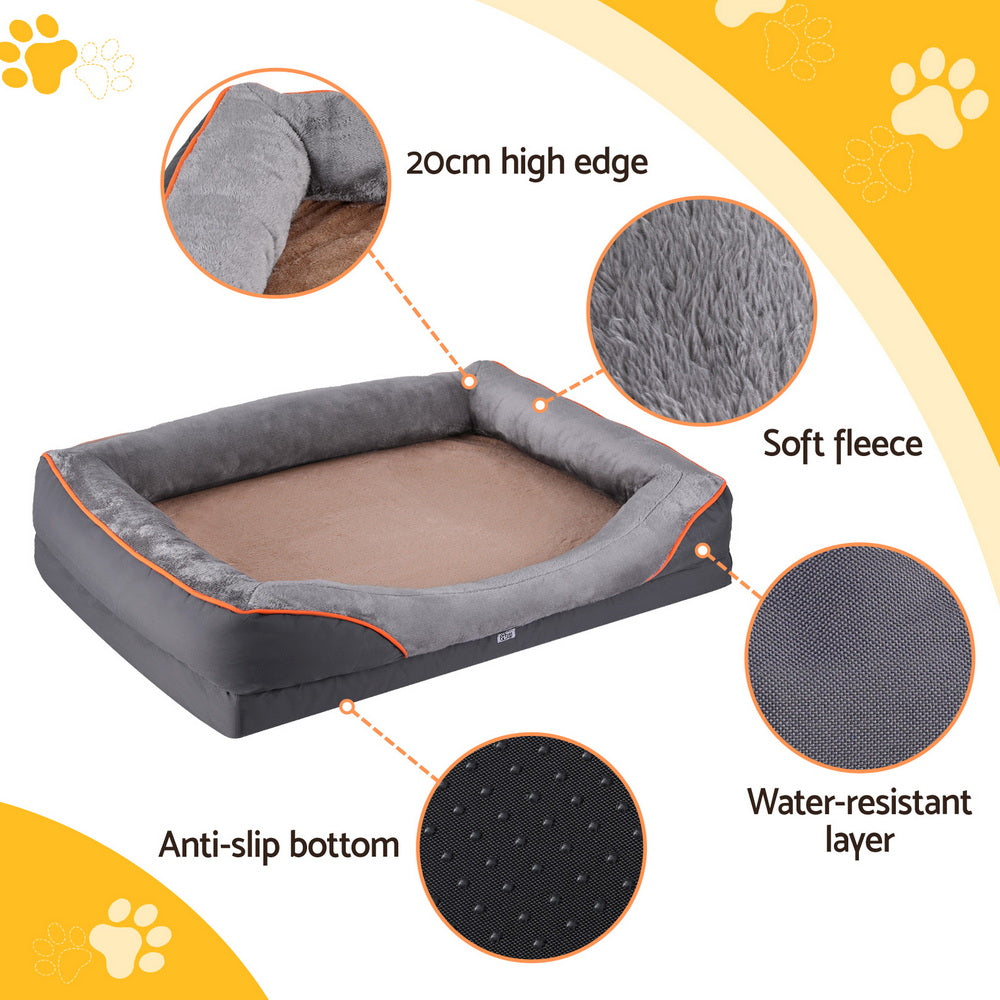 Orthopedic Dog Bed | Plush Fleece | Washable | Sofa Style Cushion