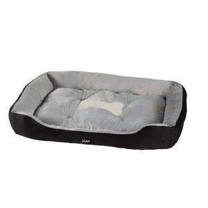 Pet Bed Dog Cat Calming Soft Plush Mat Cave | Washable Black