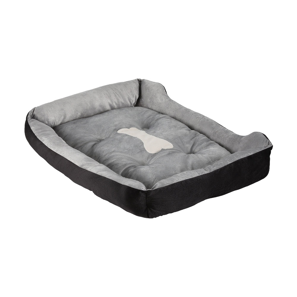 Pet Bed Dog Cat Calming Soft Plush Mat Cave | Washable Black