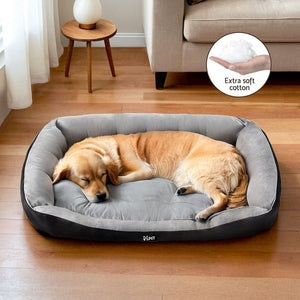 Pet Bed Dog Cat Calming Soft Plush Mat Cave | Washable Black