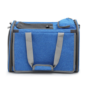 Foldable Pet Carrier | Portable Travel Crate | Dog & Cat | Blue