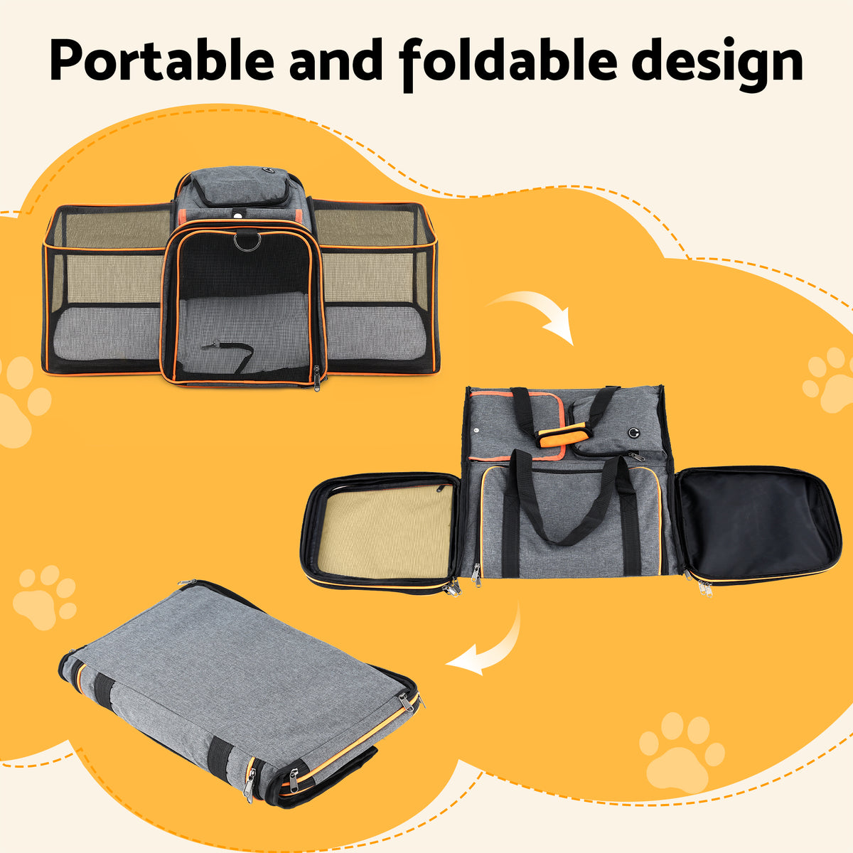 Expandable Pet Carrier Bag | Foldable Travel Cage | Dog & Cat