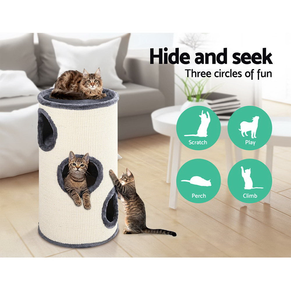 Cat Tree 70cm | Scratching Post Tower Scratcher Trees Wood Condo House Toys