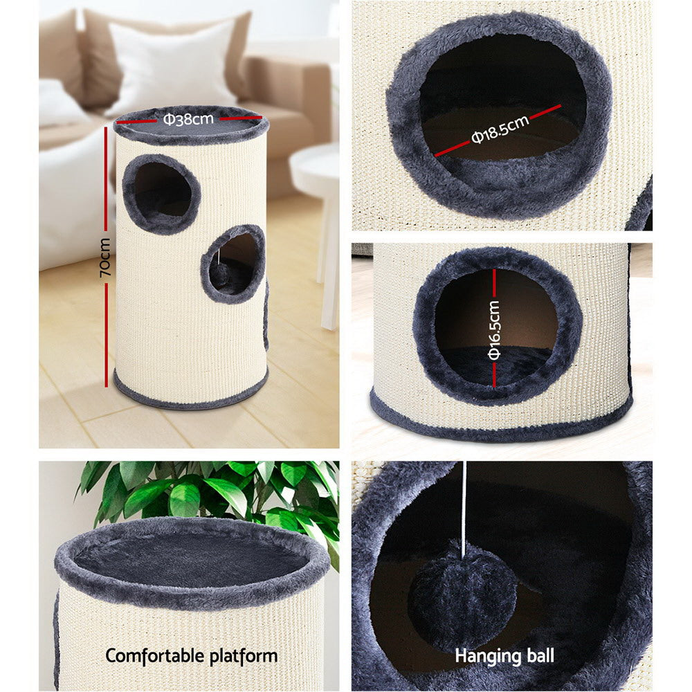 Cat Tree 70cm | Scratching Post Tower Scratcher Trees Wood Condo House Toys