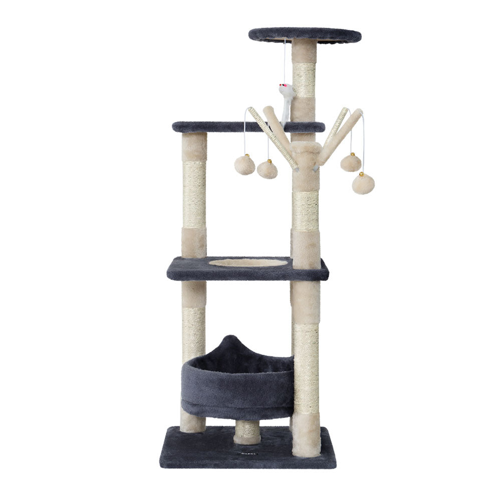 Cat Tree 110cm | Tower Scratching Post Scratcher Wood Condo House Bed Toys
