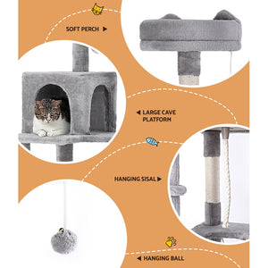 Cat Tree Tower | Scratching Post Scratcher 161cm | Condo House Trees Grey