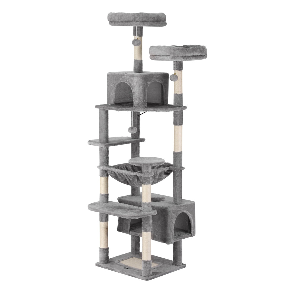 i.Pet Cat Tree | 184cm | Scratching Tower | Condo House | Light Grey