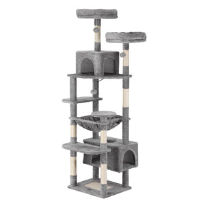 i.Pet Cat Tree | 184cm | Scratching Tower | Condo House | Light Grey
