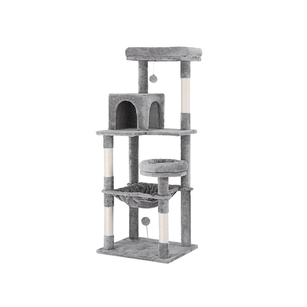 Cat Tree Tower | Scratching Post Scratcher 143cm | Condo House Trees Grey