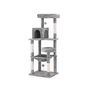 Cat Tree Tower | Scratching Post Scratcher 143cm | Condo House Trees Grey