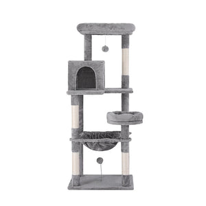 Cat Tree Tower | Scratching Post Scratcher 143cm | Condo House Trees Grey