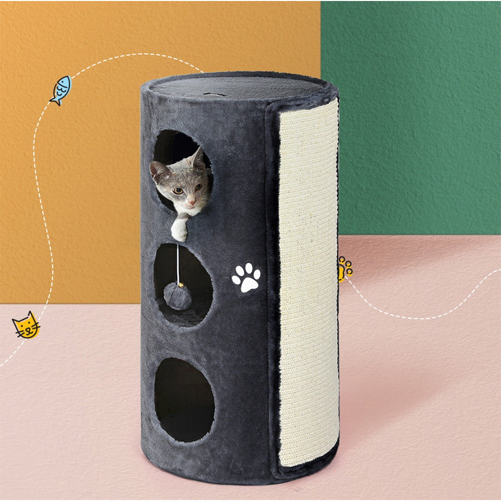 Cat Tree Scratching Post Tower | Scratcher 70cm | Wooden Condo Trees House