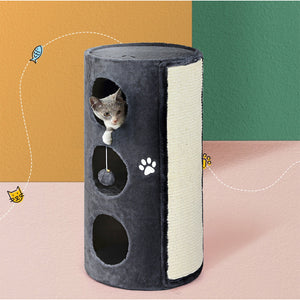Cat Tree Scratching Post Tower | Scratcher 70cm | Wooden Condo Trees House