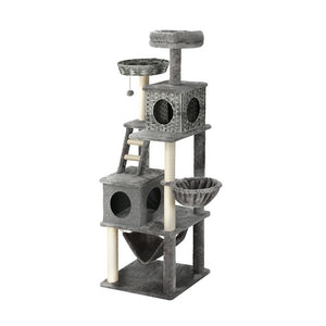 Cat Tree 169cm | Tower Scratching Post Scratcher Wood Bed Condo House Rattan Ladder