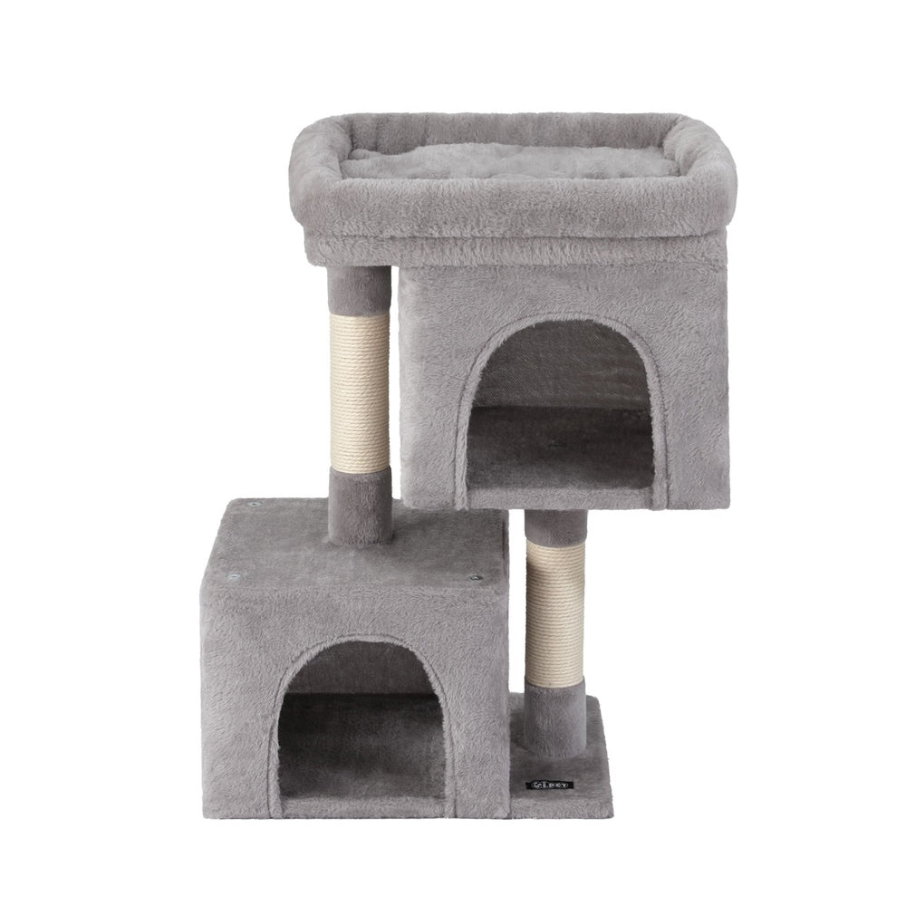 i.Pet Cat Tree | 67cm | Scratching Post Tower | Condo Scratcher | Light Grey