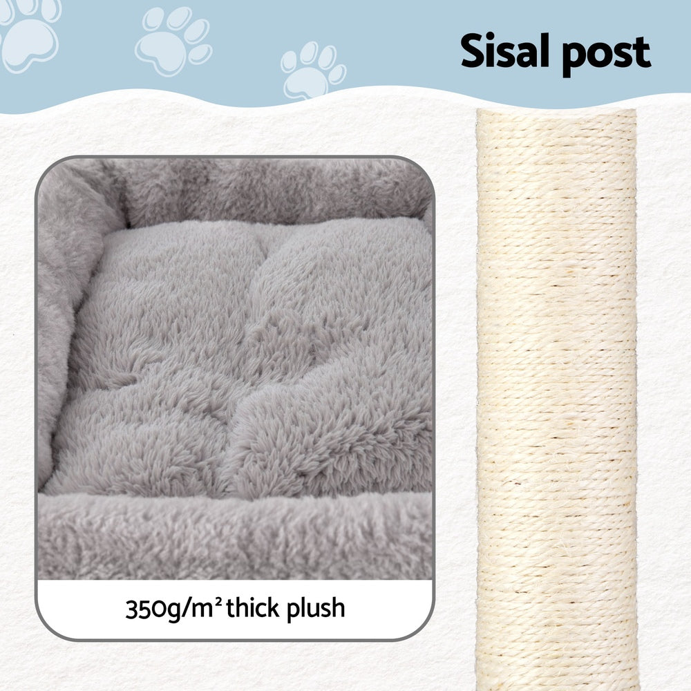 i.Pet Cat Tree | 67cm | Scratching Post Tower | Condo Scratcher | Light Grey