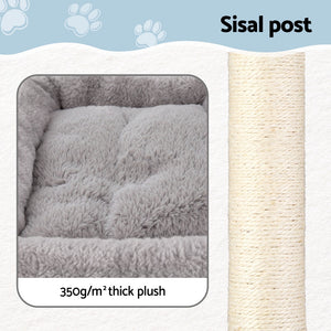 i.Pet Cat Tree | 67cm | Scratching Post Tower | Condo Scratcher | Light Grey