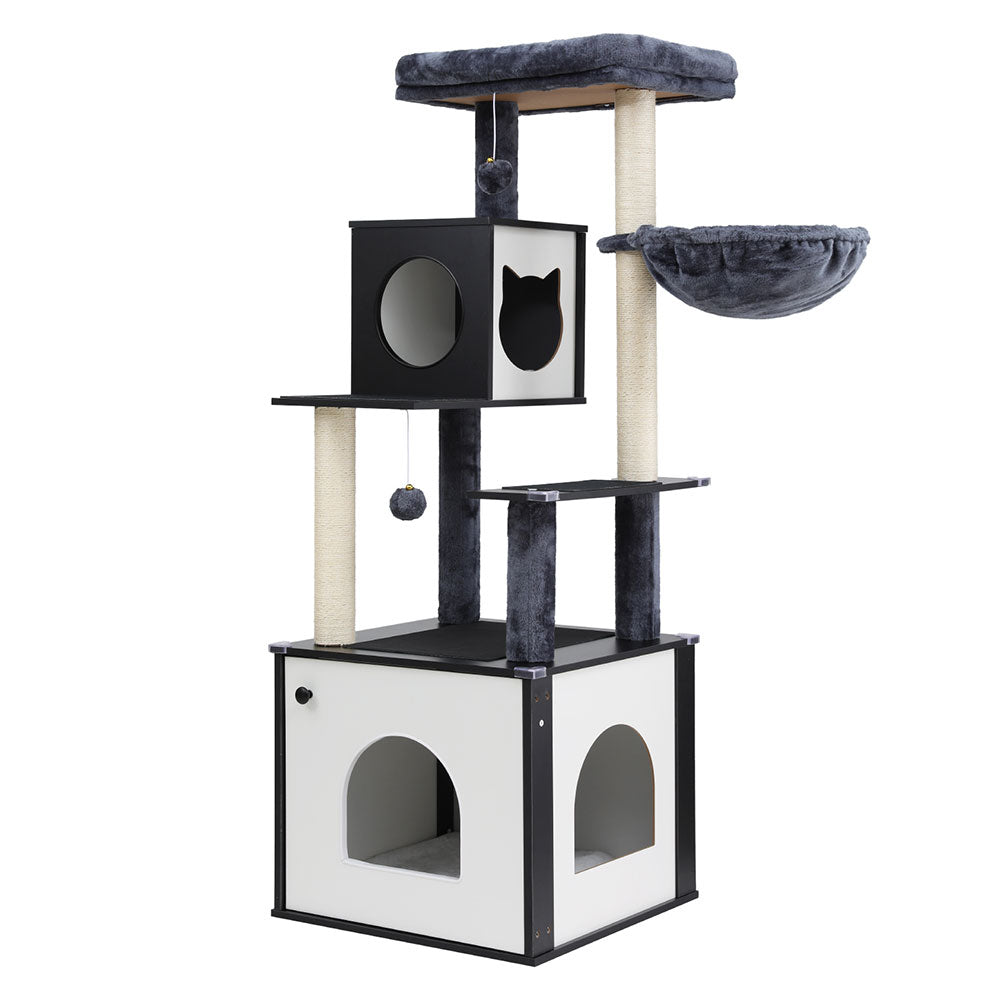 Cat Tree Tower | Scratching Post Scratcher 144cm | Wood Bed Condo