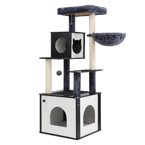 Cat Tree Tower | Scratching Post Scratcher 144cm | Wood Bed Condo