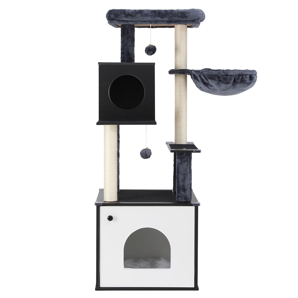 Cat Tree Tower | Scratching Post Scratcher 144cm | Wood Bed Condo