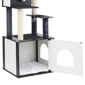 Cat Tree Tower | Scratching Post Scratcher 144cm | Wood Bed Condo