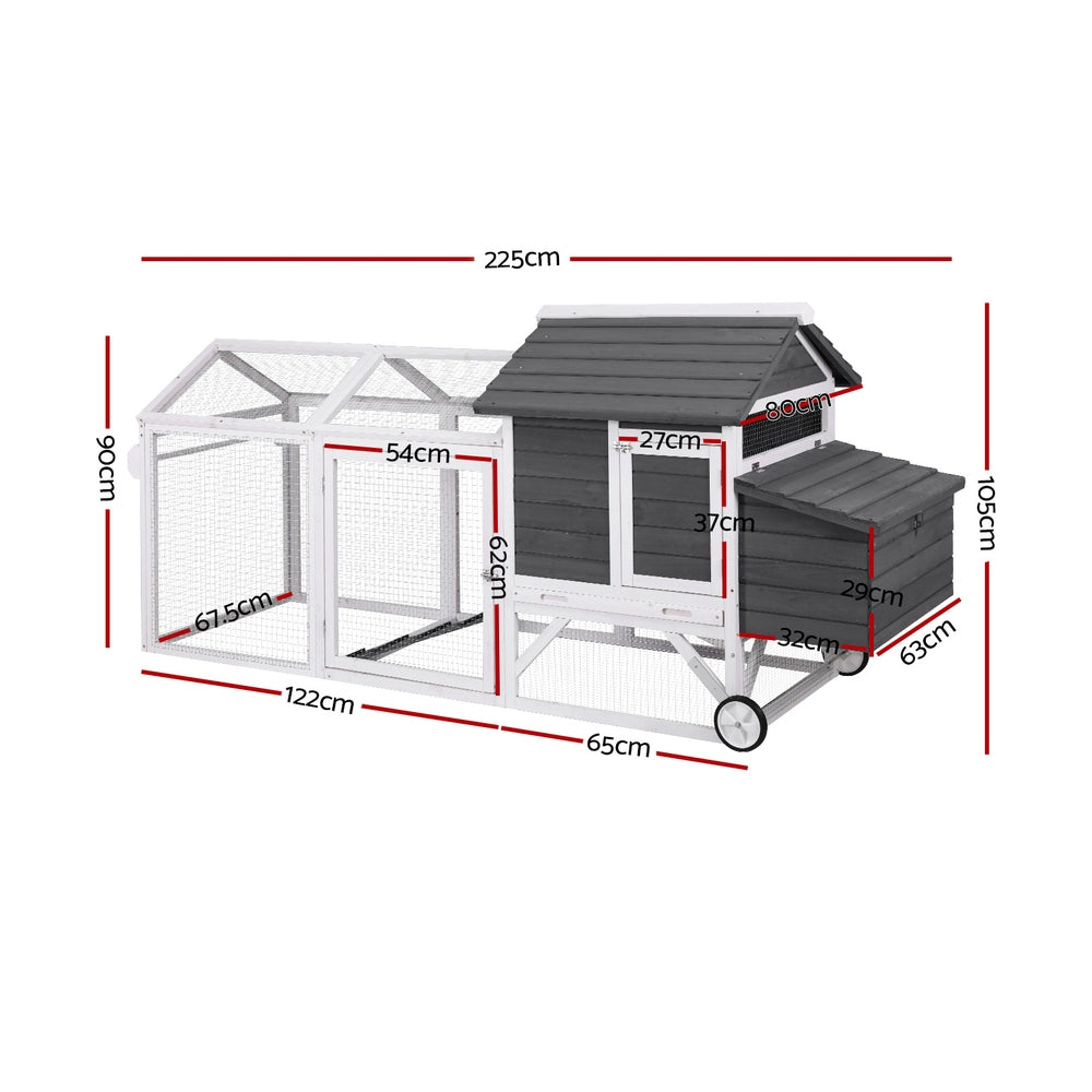 Chicken Coop Rabbit Hutch | Extra Large Wooden Run Bunny Cage