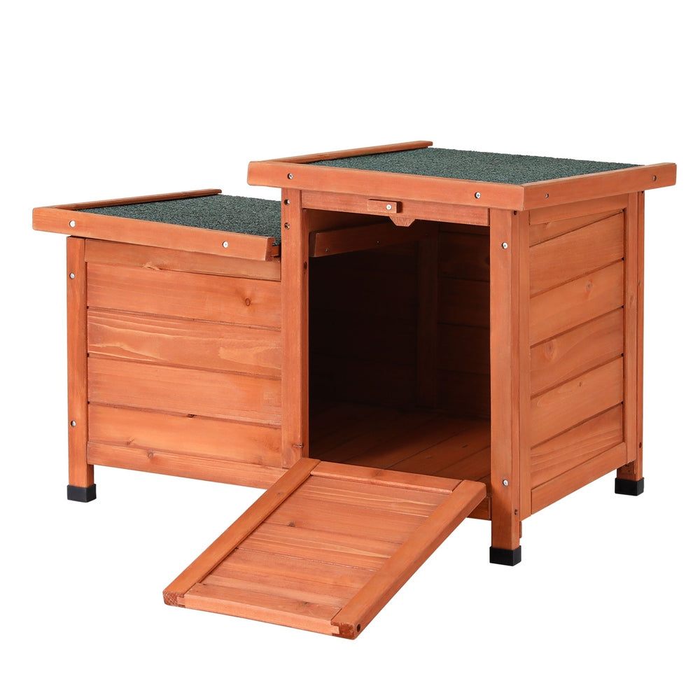 i.Pet Rabbit Hutch | Outdoor Cat House | Wooden Shelter Condo | Small Enclosure | Indoor
