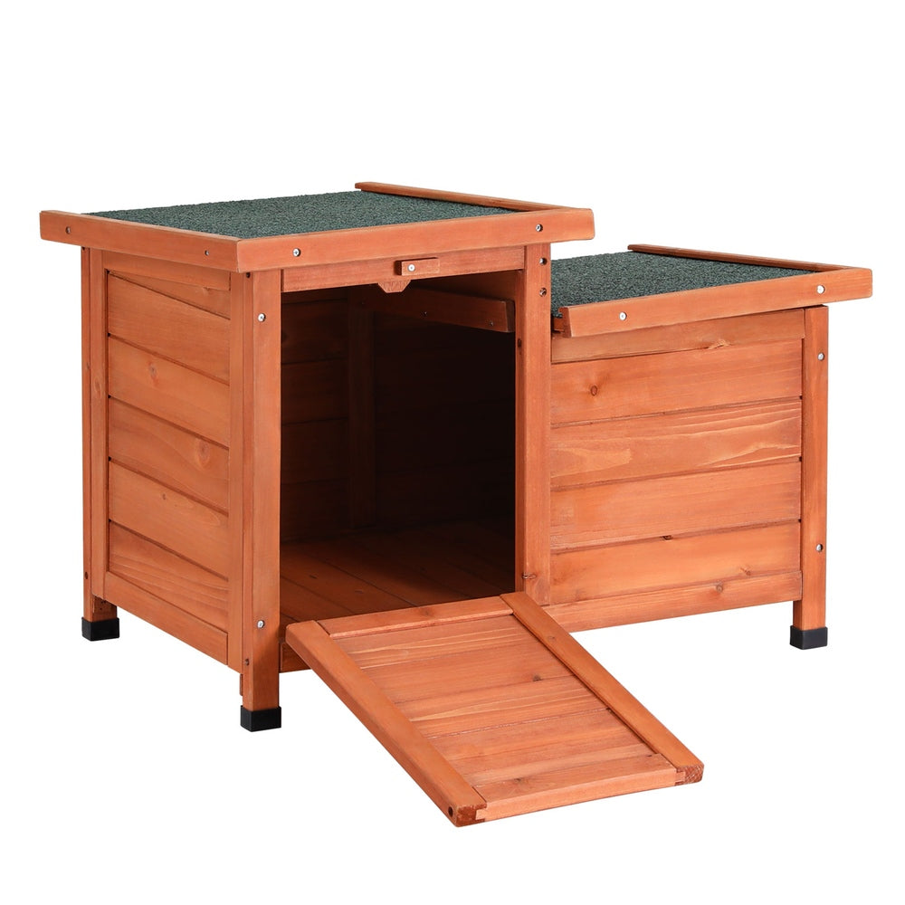 i.Pet Rabbit Hutch | Outdoor Cat House | Wooden Shelter Condo | Small Enclosure | Indoor