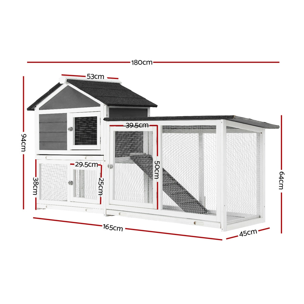 Chicken Coop Rabbit Hutch | Extra Large Wooden Run Cage with Run